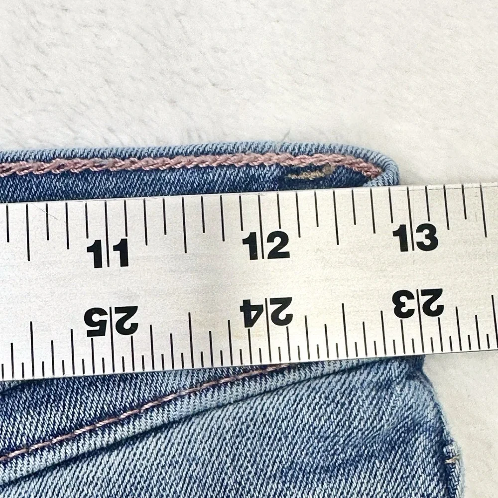 Lucky Brand Jeans Womens 4/27 Blue Fade Distressed Skinny‎ Stretch Ankle 25.5